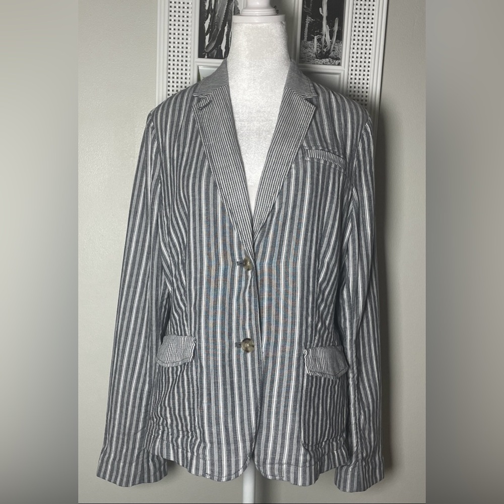 Banana Republic Pin Stripe Cotton Blazer Size 12